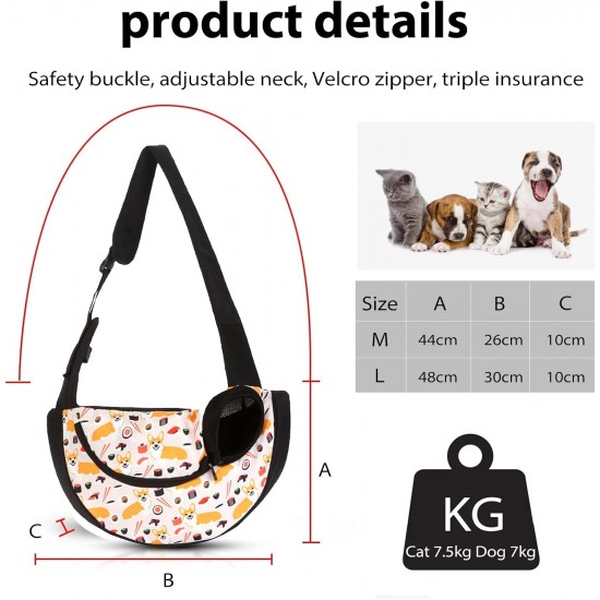 PETCUTE Dog Carrier Bag, Breathable Dog Bag, Adjustable Carry Bag Dog with Front Pocket, Pet Shoulder Bag for Pets, Dog Carry Bags for Outdoor Travel, Grey, S PETCUTE Dog Carrier Bag, Breathable Dog Bag, Adjustable Carry Bag Dog with Front Pocket, Pet Shoulder Bag for Pets, Dog Carry Bags for Outdoor Travel, Grey, S