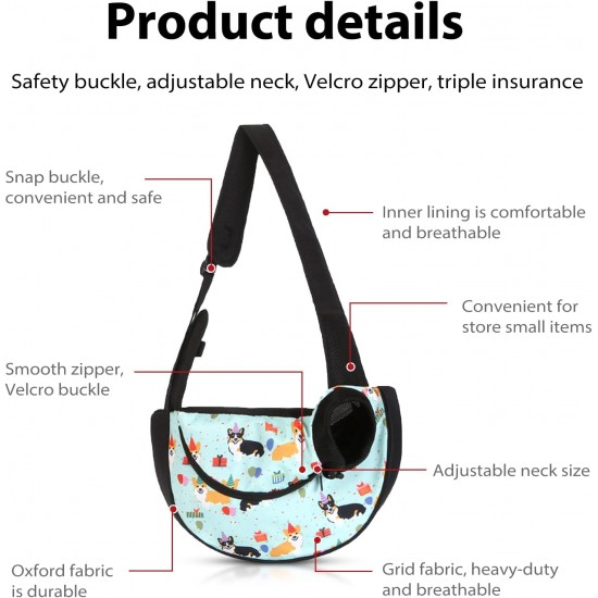 PETCUTE Dog Carrier Bag, Breathable Dog Bag, Adjustable Carry Bag Dog with Front Pocket, Pet Shoulder Bag for Pets, Dog Carry Bags for Outdoor Travel, Grey, S PETCUTE Dog Carrier Bag, Breathable Dog Bag, Adjustable Carry Bag Dog with Front Pocket, Pet Shoulder Bag for Pets, Dog Carry Bags for Outdoor Travel, Grey, S