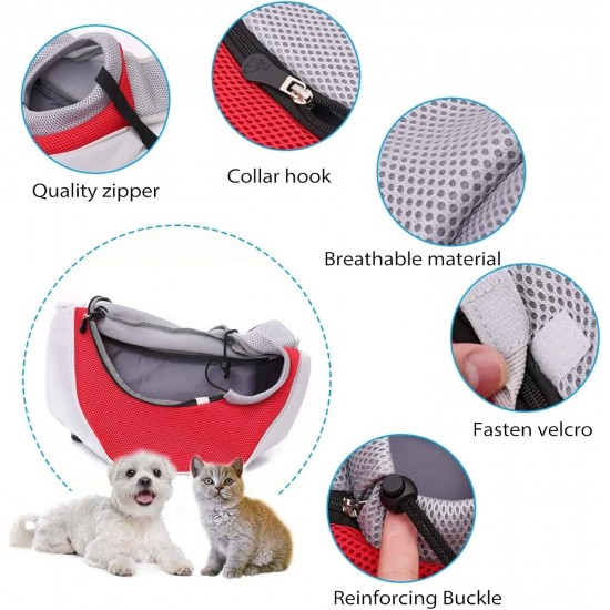 PETCUTE Dog Carrier Bag, Breathable Dog Bag, Adjustable Carry Bag Dog with Front Pocket, Pet Shoulder Bag for Pets, Dog Carry Bags for Outdoor Travel, Grey, S PETCUTE Dog Carrier Bag, Breathable Dog Bag, Adjustable Carry Bag Dog with Front Pocket, Pet Shoulder Bag for Pets, Dog Carry Bags for Outdoor Travel, Grey, S