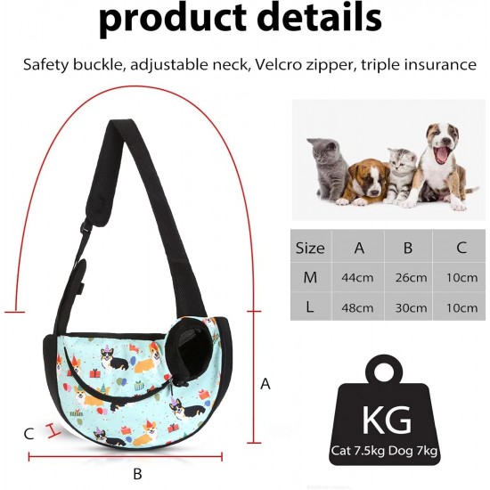 PETCUTE Dog Carrier Bag, Breathable Dog Bag, Adjustable Carry Bag Dog with Front Pocket, Pet Shoulder Bag for Pets, Dog Carry Bags for Outdoor Travel, Grey, S PETCUTE Dog Carrier Bag, Breathable Dog Bag, Adjustable Carry Bag Dog with Front Pocket, Pet Shoulder Bag for Pets, Dog Carry Bags for Outdoor Travel, Grey, S