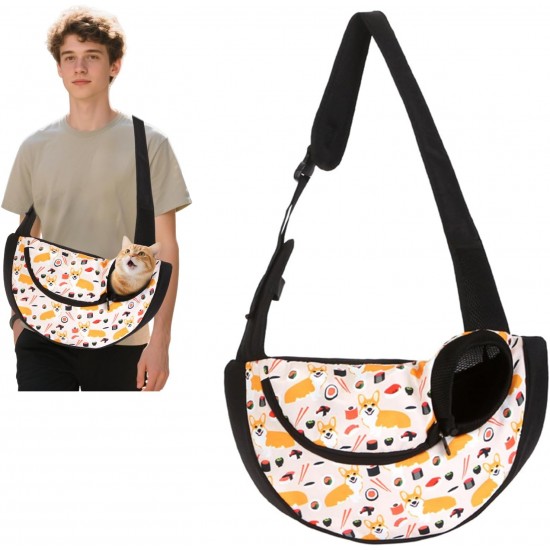PETCUTE Dog Carrier Bag, Breathable Dog Bag, Adjustable Carry Bag Dog with Front Pocket, Pet Shoulder Bag for Pets, Dog Carry Bags for Outdoor Travel, Grey, S PETCUTE Dog Carrier Bag, Breathable Dog Bag, Adjustable Carry Bag Dog with Front Pocket, Pet Shoulder Bag for Pets, Dog Carry Bags for Outdoor Travel, Grey, S