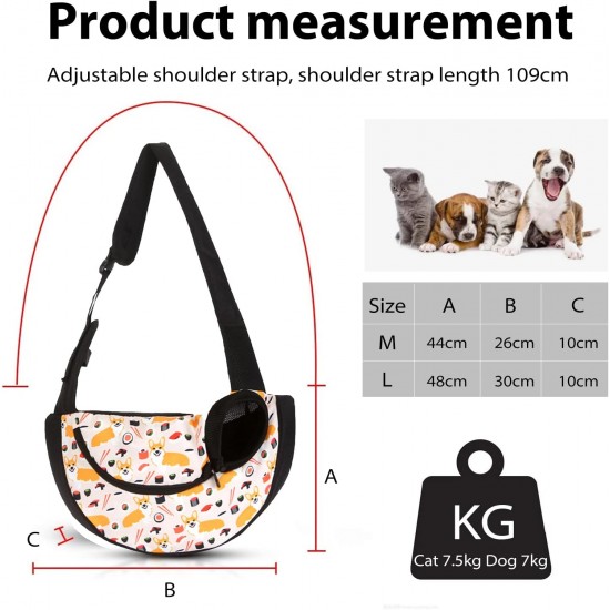 PETCUTE Dog Carrier Bag, Breathable Dog Bag, Adjustable Carry Bag Dog with Front Pocket, Pet Shoulder Bag for Pets, Dog Carry Bags for Outdoor Travel, Grey, S PETCUTE Dog Carrier Bag, Breathable Dog Bag, Adjustable Carry Bag Dog with Front Pocket, Pet Shoulder Bag for Pets, Dog Carry Bags for Outdoor Travel, Grey, S