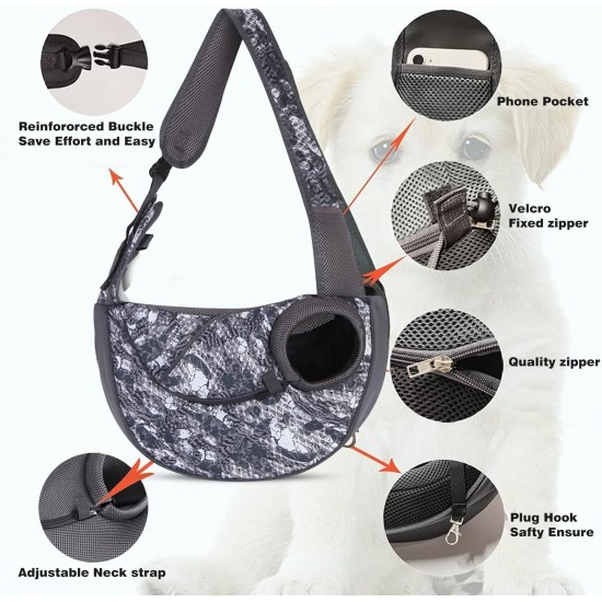PETCUTE Dog Carrier Bag, Breathable Pet Carrier Bag, Dog Carrier Bag with Front Pocket, Adjustable Pet Transport Bag, Puppy Bag with Safety Lead for Small Dogs Cats PETCUTE Dog Carrier Bag, Breathable Pet Carrier Bag, Dog Carrier Bag with Front Pocket, Adjustable Pet Transport Bag, Puppy Bag with Safety Lead for Small Dogs Cats