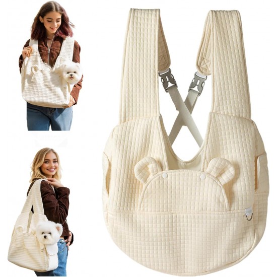 PETCUTE Dog Carrier Bags for Small Dogs, Washable Dog Carrier, Hands-Free Pet Carrier with Safety Belt, Removable Base Plate, Cat Carry Bag, Reduces Back Pain PETCUTE Dog Carrier Bags for Small Dogs, Washable Dog Carrier, Hands-Free Pet Carrier with Safety Belt, Removable Base Plate, Cat Carry Bag, Reduces Back Pain