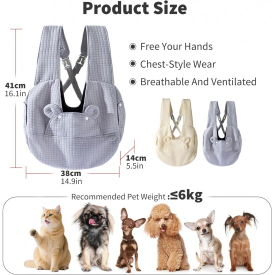PETCUTE Dog Carrier Bags for Small Dogs, Washable Dog Carrier, Hands-Free Pet Carrier with Safety Belt, Removable Base Plate, Cat Carry Bag, Reduces Back Pain PETCUTE Dog Carrier Bags for Small Dogs, Washable Dog Carrier, Hands-Free Pet Carrier with Safety Belt, Removable Base Plate, Cat Carry Bag, Reduces Back Pain