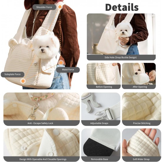 PETCUTE Dog Carrier Bags for Small Dogs, Washable Dog Carrier, Hands-Free Pet Carrier with Safety Belt, Removable Base Plate, Cat Carry Bag, Reduces Back Pain PETCUTE Dog Carrier Bags for Small Dogs, Washable Dog Carrier, Hands-Free Pet Carrier with Safety Belt, Removable Base Plate, Cat Carry Bag, Reduces Back Pain