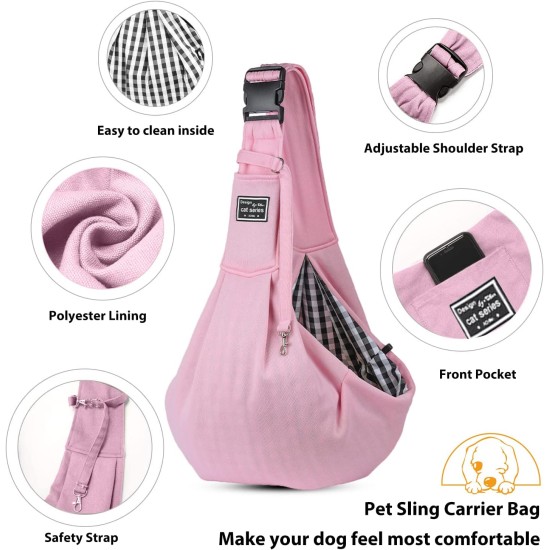 PETCUTE Dog Carry Bag, Transport Bag for Dogs and Small Pets up to 7.5 kg, Dog Sling with Adjustable Secure Shoulder Strap, Front Pocket for Outdoor Walks, Black PETCUTE Dog Carry Bag, Transport Bag for Dogs and Small Pets up to 7.5 kg, Dog Sling with Adjustable Secure Shoulder Strap, Front Pocket for Outdoor Walks, Black