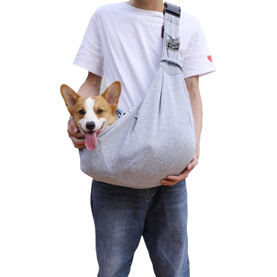 PETCUTE Dog Carry Bag, Transport Bag for Dogs and Small Pets up to 7.5 kg, Dog Sling with Adjustable Secure Shoulder Strap, Front Pocket for Outdoor Walks, Black PETCUTE Dog Carry Bag, Transport Bag for Dogs and Small Pets up to 7.5 kg, Dog Sling with Adjustable Secure Shoulder Strap, Front Pocket for Outdoor Walks, Black
