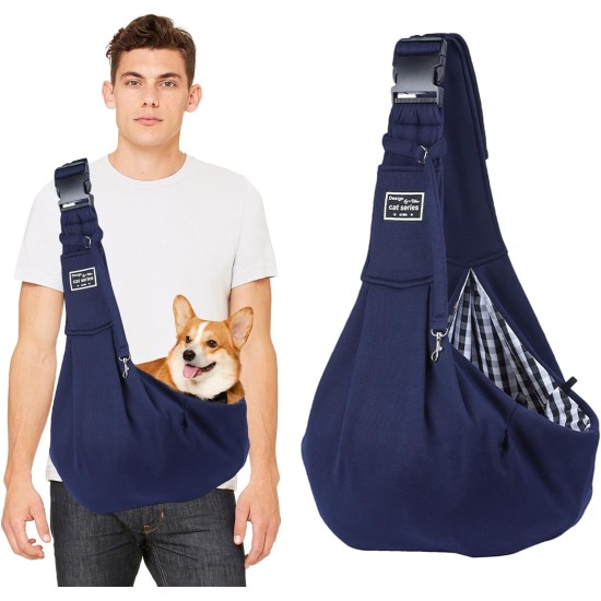 PETCUTE Dog Carry Bag, Transport Bag for Dogs and Small Pets up to 7.5 kg, Dog Sling with Adjustable Secure Shoulder Strap, Front Pocket for Outdoor Walks, Black PETCUTE Dog Carry Bag, Transport Bag for Dogs and Small Pets up to 7.5 kg, Dog Sling with Adjustable Secure Shoulder Strap, Front Pocket for Outdoor Walks, Black