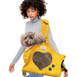 PETCUTE Hundetragetasche Welpen, Verstellbar, Atmungsaktiv, Geeignet für Spaziergänge und Aktivitäten im Freien-Gelb PETCUTE Hundetragetasche Welpen, Verstellbar, Atmungsaktiv, Geeignet für Spaziergänge und Aktivitäten im Freien-Gelb