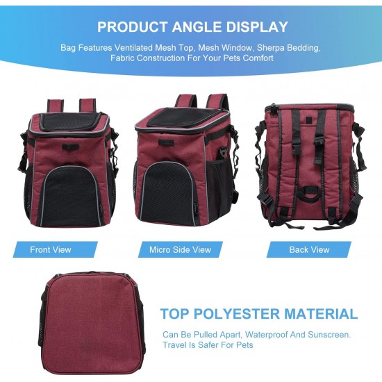 PETCUTE Pet Bicycle Bag for Dogs Cats, Foldable Dog Basket Bicycle Front with Side Pockets, Breathable Bicycle Basket Front for Small Medium Dogs with Reflective Bands and Light PETCUTE Pet Bicycle Bag for Dogs Cats, Foldable Dog Basket Bicycle Front with Side Pockets, Breathable Bicycle Basket Front for Small Medium Dogs with Reflective Bands and Light