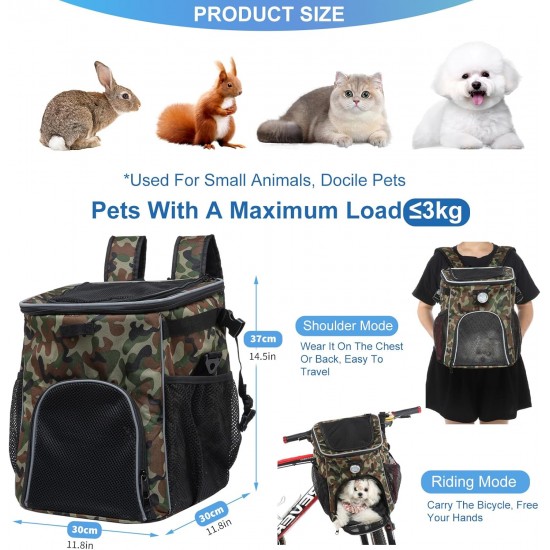 PETCUTE Pet Bicycle Bag for Dogs Cats, Foldable Dog Basket Bicycle Front with Side Pockets, Breathable Bicycle Basket Front for Small Medium Dogs with Reflective Bands and Light PETCUTE Pet Bicycle Bag for Dogs Cats, Foldable Dog Basket Bicycle Front with Side Pockets, Breathable Bicycle Basket Front for Small Medium Dogs with Reflective Bands and Light