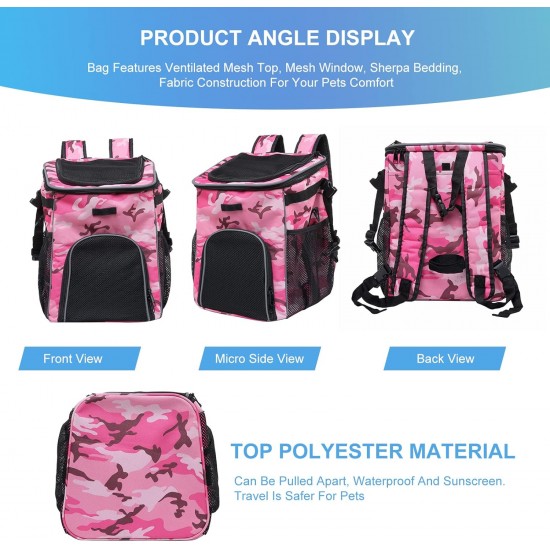 PETCUTE Pet Bicycle Bag for Dogs Cats, Foldable Dog Basket Bicycle Front with Side Pockets, Breathable Bicycle Basket Front for Small Medium Dogs with Reflective Bands and Light PETCUTE Pet Bicycle Bag for Dogs Cats, Foldable Dog Basket Bicycle Front with Side Pockets, Breathable Bicycle Basket Front for Small Medium Dogs with Reflective Bands and Light