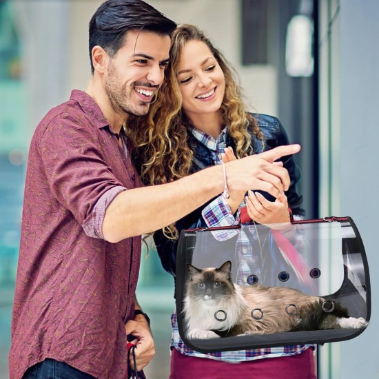 PETCUTE Vogel Papageien Tragetasche,Atmungsaktive Vogel Transporttasche Transportbox mit Verstellbarer Schultergurt,Transparent Katzentransportbox Hundetragetasche mit Belüftete Bohrung,Rot,M PETCUTE Vogel Papageien Tragetasche,Atmungsaktive Vogel Transporttasche Transportbox mit Verstellbarer Schultergurt,Transparent Katzentransportbox Hundetragetasche mit Belüftete Bohrung,Rot,M