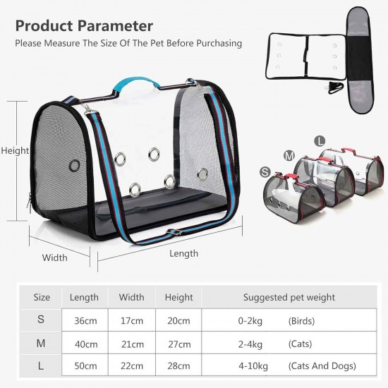 PETCUTE Vogel Papageien Tragetasche,Atmungsaktive Vogel Transporttasche Transportbox mit Verstellbarer Schultergurt,Transparent Katzentransportbox Hundetragetasche mit Belüftete Bohrung,Rot,M PETCUTE Vogel Papageien Tragetasche,Atmungsaktive Vogel Transporttasche Transportbox mit Verstellbarer Schultergurt,Transparent Katzentransportbox Hundetragetasche mit Belüftete Bohrung,Rot,M