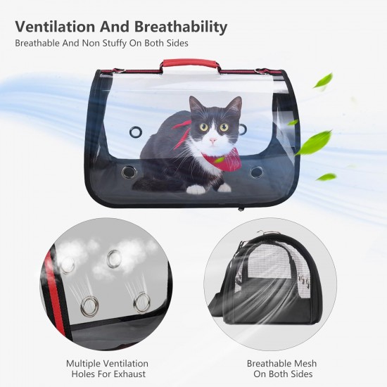 PETCUTE Vogel Papageien Tragetasche,Atmungsaktive Vogel Transporttasche Transportbox mit Verstellbarer Schultergurt,Transparent Katzentransportbox Hundetragetasche mit Belüftete Bohrung,Rot,M PETCUTE Vogel Papageien Tragetasche,Atmungsaktive Vogel Transporttasche Transportbox mit Verstellbarer Schultergurt,Transparent Katzentransportbox Hundetragetasche mit Belüftete Bohrung,Rot,M