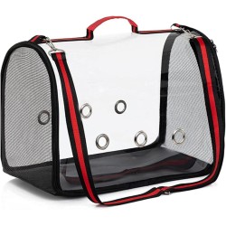 PETCUTE Vogel Papageien Tragetasche,Atmungsaktive Vogel Transporttasche Transportbox mit Verstellbarer Schultergurt,Transparent Katzentransportbox Hundetragetasche mit Belüftete Bohrung,Rot,M PETCUTE Vogel Papageien Tragetasche,Atmungsaktive Vogel Transporttasche Transportbox mit Verstellbarer Schultergurt,Transparent Katzentransportbox Hundetragetasche mit Belüftete Bohrung,Rot,M