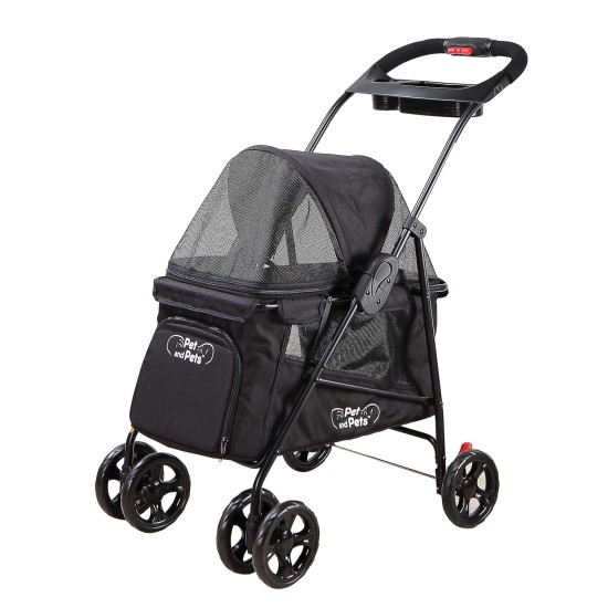 PETIQUE Simplicity Pet Stroller, Black, 76 cm L x 45 cm W x 89 cm H PETIQUE Simplicity Pet Stroller, Black, 76 cm L x 45 cm W x 89 cm H