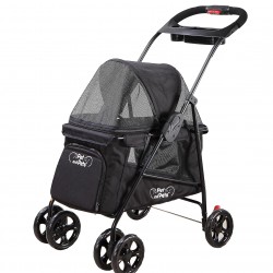 PETIQUE Simplicity Pet Stroller, Black, 76 cm L x 45 cm W x 89 cm H PETIQUE Simplicity Pet Stroller, Black, 76 cm L x 45 cm W x 89 cm H