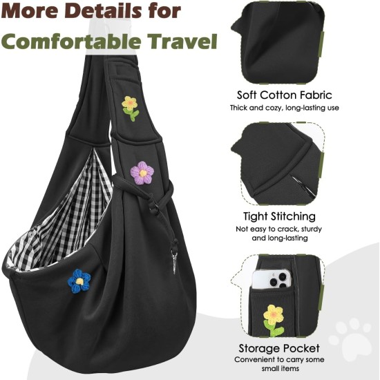 Pawaboo Dog Carrier Bag Puppies, Portable Transport Bag for Dogs up to 12 lbs, Adjustable Sling for Dogs, Cats, Outdoor Sling Pets Shoulder Bag for Small Dog Cat, Black Pawaboo Dog Carrier Bag Puppies, Portable Transport Bag for Dogs up to 12 lbs, Adjustable Sling for Dogs, Cats, Outdoor Sling Pets Shoulder Bag for Small Dog Cat, Black