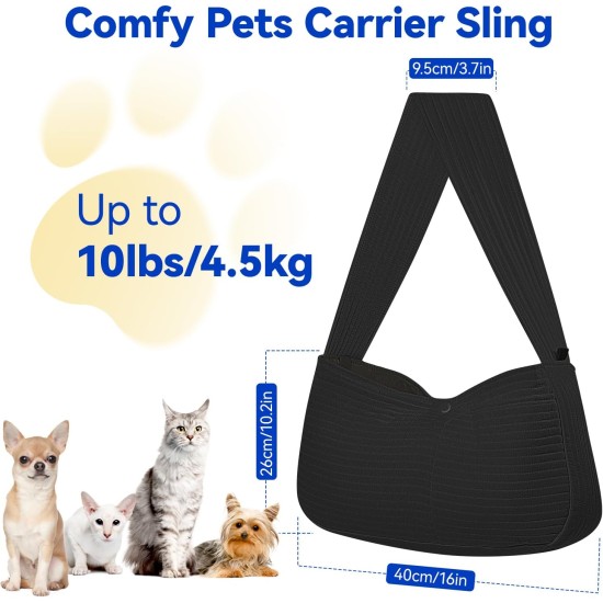 Pawaboo Dog Carrier Bag Puppies, Portable Transport Bag for Dogs up to 12 lbs, Adjustable Sling for Dogs, Cats, Outdoor Sling Pets Shoulder Bag for Small Dog Cat, Black Pawaboo Dog Carrier Bag Puppies, Portable Transport Bag for Dogs up to 12 lbs, Adjustable Sling for Dogs, Cats, Outdoor Sling Pets Shoulder Bag for Small Dog Cat, Black