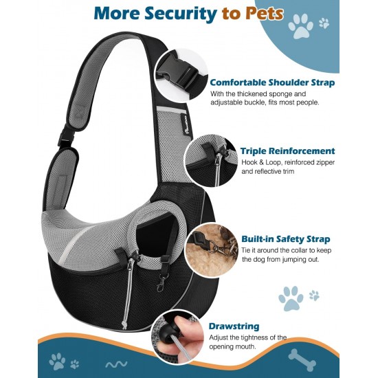 Pawaboo Dog Carrier, Dog Bag, Adjustable Carry Bag, Dog, Pet Shoulder Bag, Transport Bag for Pets, Dog Carrier Bags for Outdoor Travel - L, Dark Grey + Black Pawaboo Dog Carrier, Dog Bag, Adjustable Carry Bag, Dog, Pet Shoulder Bag, Transport Bag for Pets, Dog Carrier Bags for Outdoor Travel - L, Dark Grey + Black