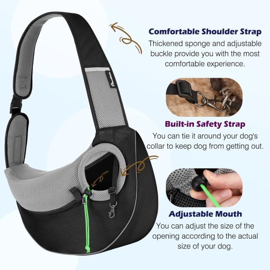 Pawaboo Dog Carrier, Dog Bag, Adjustable Carry Bag, Dog, Pet Shoulder Bag, Transport Bag for Pets, Dog Carrier Bags for Outdoor Travel - L, Dark Grey + Black Pawaboo Dog Carrier, Dog Bag, Adjustable Carry Bag, Dog, Pet Shoulder Bag, Transport Bag for Pets, Dog Carrier Bags for Outdoor Travel - L, Dark Grey + Black
