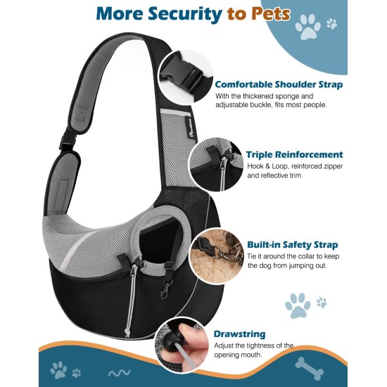 Pawaboo Dog Carrier, Dog Bag, Adjustable Carry Bag, Dog, Pet Shoulder Bag, Transport Bag for Pets, Dog Carrier Bags for Outdoor Travel - L, Dark Grey + Black Pawaboo Dog Carrier, Dog Bag, Adjustable Carry Bag, Dog, Pet Shoulder Bag, Transport Bag for Pets, Dog Carrier Bags for Outdoor Travel - L, Dark Grey + Black
