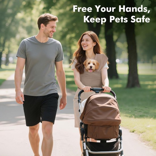Pawaboo Pet Carrier Sling for Small Dogs and Cats, Hands-Free Dog Carrier Sling, Anti-Anxiety Soft Cotton Front Cat Carrier Bag, Papoose, Puppy, Kitten Bag, Brown Pawaboo Pet Carrier Sling for Small Dogs and Cats, Hands-Free Dog Carrier Sling, Anti-Anxiety Soft Cotton Front Cat Carrier Bag, Papoose, Puppy, Kitten Bag, Brown