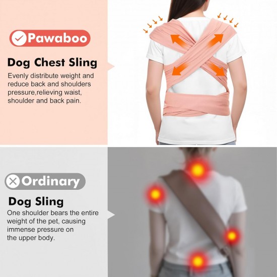 Pawaboo Pet Carrier Sling for Small Dogs and Cats, Hands-Free Dog Carrier Sling, Anti-Anxiety Soft Cotton Front Cat Carrier Bag, Papoose, Puppy, Kitten Bag, Brown Pawaboo Pet Carrier Sling for Small Dogs and Cats, Hands-Free Dog Carrier Sling, Anti-Anxiety Soft Cotton Front Cat Carrier Bag, Papoose, Puppy, Kitten Bag, Brown