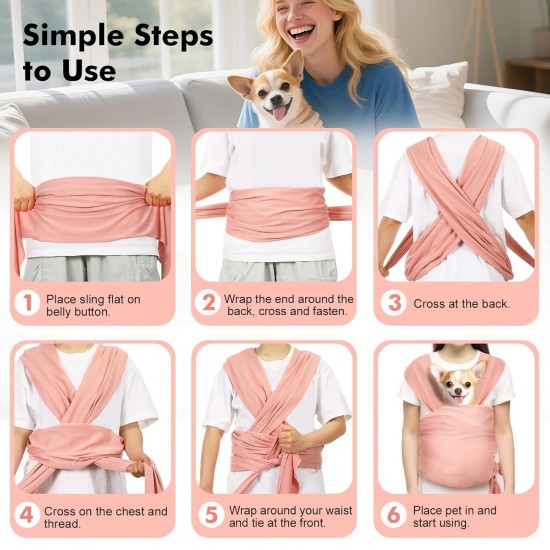 Pawaboo Pet Carrier Sling for Small Dogs and Cats, Hands-Free Dog Carrier Sling, Anti-Anxiety Soft Cotton Front Cat Carrier Bag, Papoose, Puppy, Kitten Bag, Brown Pawaboo Pet Carrier Sling for Small Dogs and Cats, Hands-Free Dog Carrier Sling, Anti-Anxiety Soft Cotton Front Cat Carrier Bag, Papoose, Puppy, Kitten Bag, Brown