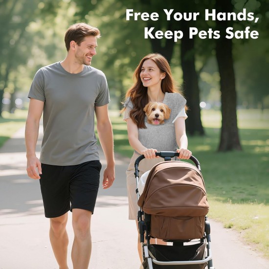 Pawaboo Pet Carrier Sling for Small Dogs and Cats, Hands-Free Dog Carrier Sling, Anti-Anxiety Soft Cotton Front Cat Carrier Bag, Papoose, Puppy, Kitten Bag, Brown Pawaboo Pet Carrier Sling for Small Dogs and Cats, Hands-Free Dog Carrier Sling, Anti-Anxiety Soft Cotton Front Cat Carrier Bag, Papoose, Puppy, Kitten Bag, Brown