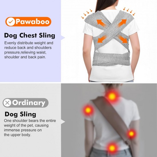 Pawaboo Pet Carrier Sling for Small Dogs and Cats, Hands-Free Dog Carrier Sling, Anti-Anxiety Soft Cotton Front Cat Carrier Bag, Papoose, Puppy, Kitten Bag, Brown Pawaboo Pet Carrier Sling for Small Dogs and Cats, Hands-Free Dog Carrier Sling, Anti-Anxiety Soft Cotton Front Cat Carrier Bag, Papoose, Puppy, Kitten Bag, Brown
