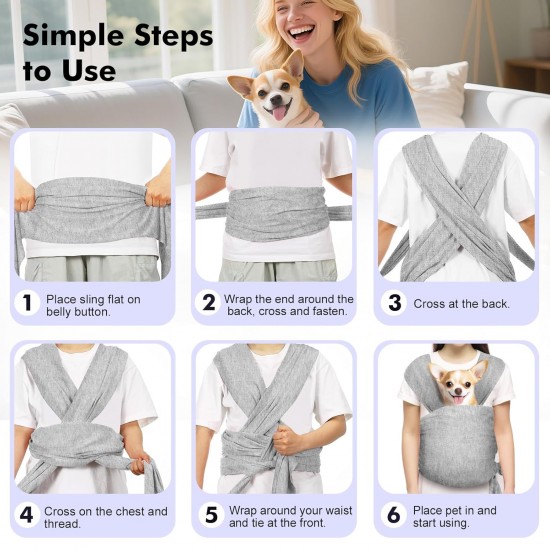Pawaboo Pet Carrier Sling for Small Dogs and Cats, Hands-Free Dog Carrier Sling, Anti-Anxiety Soft Cotton Front Cat Carrier Bag, Papoose, Puppy, Kitten Bag, Brown Pawaboo Pet Carrier Sling for Small Dogs and Cats, Hands-Free Dog Carrier Sling, Anti-Anxiety Soft Cotton Front Cat Carrier Bag, Papoose, Puppy, Kitten Bag, Brown