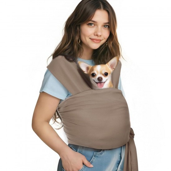 Pawaboo Pet Carrier Sling for Small Dogs and Cats, Hands-Free Dog Carrier Sling, Anti-Anxiety Soft Cotton Front Cat Carrier Bag, Papoose, Puppy, Kitten Bag, Brown Pawaboo Pet Carrier Sling for Small Dogs and Cats, Hands-Free Dog Carrier Sling, Anti-Anxiety Soft Cotton Front Cat Carrier Bag, Papoose, Puppy, Kitten Bag, Brown