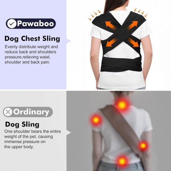 Pawaboo Pet Carrier Sling for Small Dogs and Cats, Hands-Free Dog Carrier Sling, Anti-Anxiety Soft Cotton Front Cat Carrier Bag, Papoose, Puppy, Kitten Bag, Brown Pawaboo Pet Carrier Sling for Small Dogs and Cats, Hands-Free Dog Carrier Sling, Anti-Anxiety Soft Cotton Front Cat Carrier Bag, Papoose, Puppy, Kitten Bag, Brown