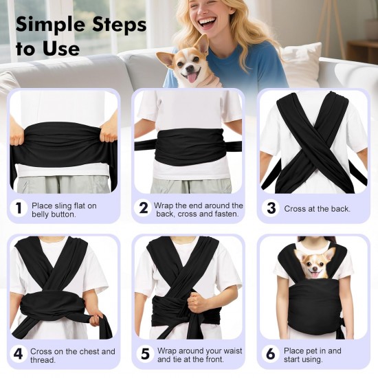 Pawaboo Pet Carrier Sling for Small Dogs and Cats, Hands-Free Dog Carrier Sling, Anti-Anxiety Soft Cotton Front Cat Carrier Bag, Papoose, Puppy, Kitten Bag, Brown Pawaboo Pet Carrier Sling for Small Dogs and Cats, Hands-Free Dog Carrier Sling, Anti-Anxiety Soft Cotton Front Cat Carrier Bag, Papoose, Puppy, Kitten Bag, Brown