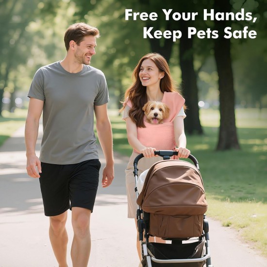 Pawaboo Pet Carrier Sling for Small Dogs and Cats, Hands-Free Dog Carrier Sling, Anti-Anxiety Soft Cotton Front Cat Carrier Bag, Papoose, Puppy, Kitten Bag, Brown Pawaboo Pet Carrier Sling for Small Dogs and Cats, Hands-Free Dog Carrier Sling, Anti-Anxiety Soft Cotton Front Cat Carrier Bag, Papoose, Puppy, Kitten Bag, Brown