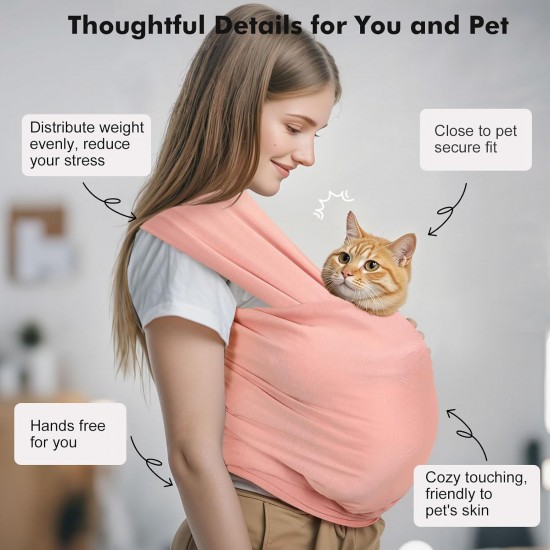 Pawaboo Pet Carrier Sling for Small Dogs and Cats, Hands-Free Dog Carrier Sling, Anti-Anxiety Soft Cotton Front Cat Carrier Bag, Papoose, Puppy, Kitten Bag, Brown Pawaboo Pet Carrier Sling for Small Dogs and Cats, Hands-Free Dog Carrier Sling, Anti-Anxiety Soft Cotton Front Cat Carrier Bag, Papoose, Puppy, Kitten Bag, Brown
