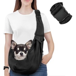 Pawaboo Sling for Small Dogs, Reversible Puppy Carrier, Hands-Free Dog Sling Carry Bag for Small Dogs and Cats with Adjustable Strap, Buckle & Safety Harness, Black Pawaboo Sling for Small Dogs, Reversible Puppy Carrier, Hands-Free Dog Sling Carry Bag for Small Dogs and Cats with Adjustable Strap, Buckle & Safety Harness, Black
