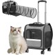 Pawtners Cat Carrier Backpacks with Expandable Cat Play Tunnel, Airline Approved Pet Backpack for Small Dogs and Large Cats up to 25 lbs, Foldable Cat Travel Carrier Pawtners Cat Carrier Backpacks with Expandable Cat Play Tunnel, Airline Approved Pet Backpack for Small Dogs and Large Cats up to 25 lbs, Foldable Cat Travel Carrier