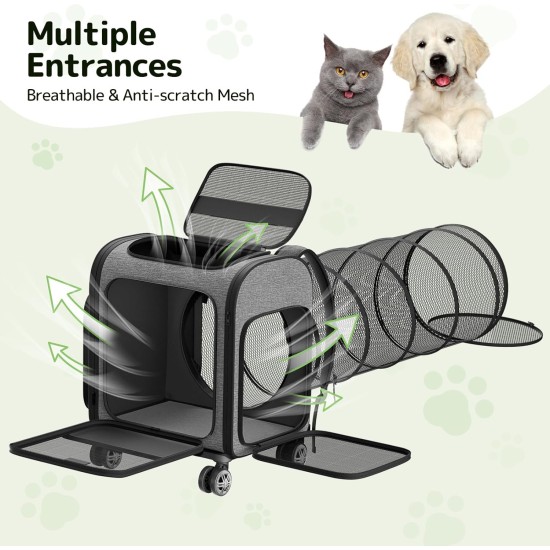 Pawtners Cat Carrier Backpacks with Expandable Cat Play Tunnel, Airline Approved Pet Backpack for Small Dogs and Large Cats up to 25 lbs, Foldable Cat Travel Carrier Pawtners Cat Carrier Backpacks with Expandable Cat Play Tunnel, Airline Approved Pet Backpack for Small Dogs and Large Cats up to 25 lbs, Foldable Cat Travel Carrier