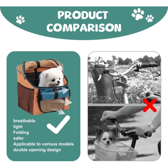Pet Bicycle Basket, Dog Bicycle Basket, Bicycle Front Basket, Foldable Waterproof Dog Bicycle Handlebar Basket, Bicycle Basket for Pets, Shopping, Camping and Outdoor (Blue) Pet Bicycle Basket, Dog Bicycle Basket, Bicycle Front Basket, Foldable Waterproof Dog Bicycle Handlebar Basket, Bicycle Basket for Pets, Shopping, Camping and Outdoor (Blue)