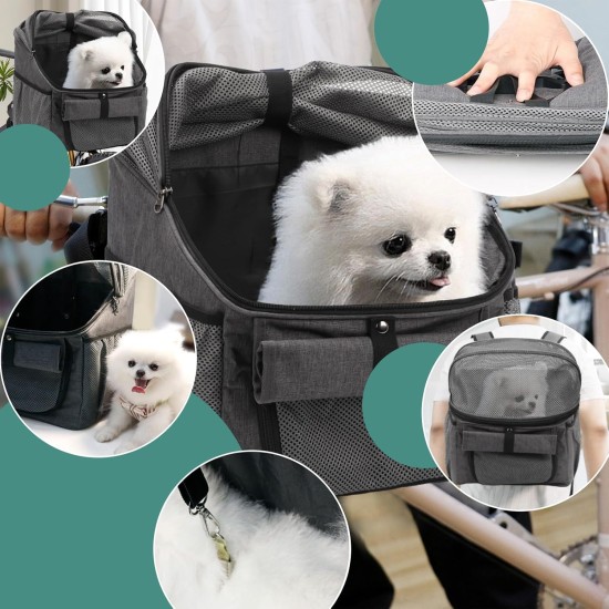 Pet Bicycle Basket, Dog Bicycle Basket, Bicycle Front Basket, Foldable Waterproof Dog Bicycle Handlebar Basket, Bicycle Basket for Pets, Shopping, Camping and Outdoor (Blue) Pet Bicycle Basket, Dog Bicycle Basket, Bicycle Front Basket, Foldable Waterproof Dog Bicycle Handlebar Basket, Bicycle Basket for Pets, Shopping, Camping and Outdoor (Blue)