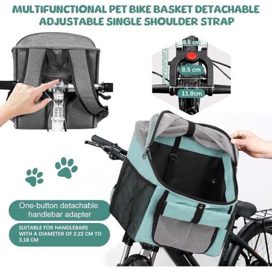 Pet Bicycle Basket, Dog Bicycle Basket, Bicycle Front Basket, Foldable Waterproof Dog Bicycle Handlebar Basket, Bicycle Basket for Pets, Shopping, Camping and Outdoor (Blue) Pet Bicycle Basket, Dog Bicycle Basket, Bicycle Front Basket, Foldable Waterproof Dog Bicycle Handlebar Basket, Bicycle Basket for Pets, Shopping, Camping and Outdoor (Blue)