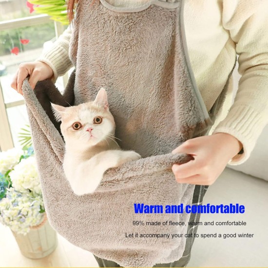 Pet Cat Sling, Polyester Fibre, Warm, Comfortable, Portable Pet Carrier Sling with Retractable Rope for Daily Walks Around the House Pet Cat Sling, Polyester Fibre, Warm, Comfortable, Portable Pet Carrier Sling with Retractable Rope for Daily Walks Around the House