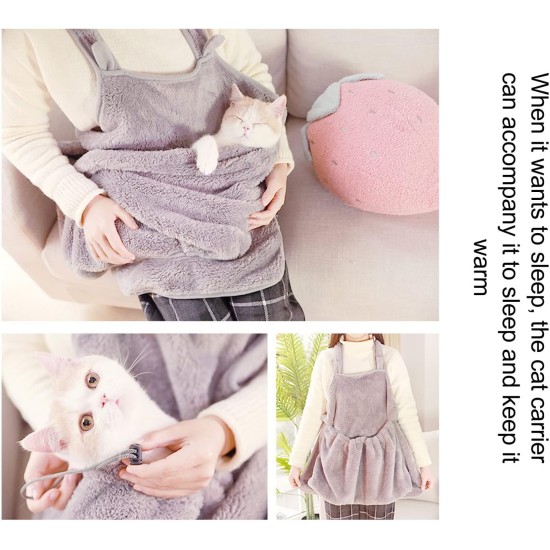 Pet Cat Sling, Polyester Fibre, Warm, Comfortable, Portable Pet Carrier Sling with Retractable Rope for Daily Walks Around the House Pet Cat Sling, Polyester Fibre, Warm, Comfortable, Portable Pet Carrier Sling with Retractable Rope for Daily Walks Around the House