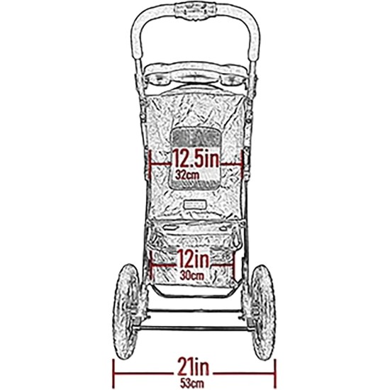 Pet Gear AT3 Zipped Pet Stroller - Summit Grey Pet Gear AT3 Zipped Pet Stroller - Summit Grey