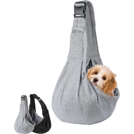 Pet Sling Carrier, Hand Free Pet Carrier, Dog Towel with Adjustable Shoulder Strap for Small, Medium Cats and Dogs (Grey) Pet Sling Carrier, Hand Free Pet Carrier, Dog Towel with Adjustable Shoulder Strap for Small, Medium Cats and Dogs (Grey)