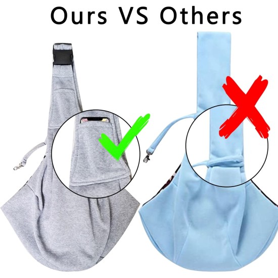 Pet Sling Carrier, Hand Free Pet Carrier, Dog Towel with Adjustable Shoulder Strap for Small, Medium Cats and Dogs (Grey) Pet Sling Carrier, Hand Free Pet Carrier, Dog Towel with Adjustable Shoulder Strap for Small, Medium Cats and Dogs (Grey)